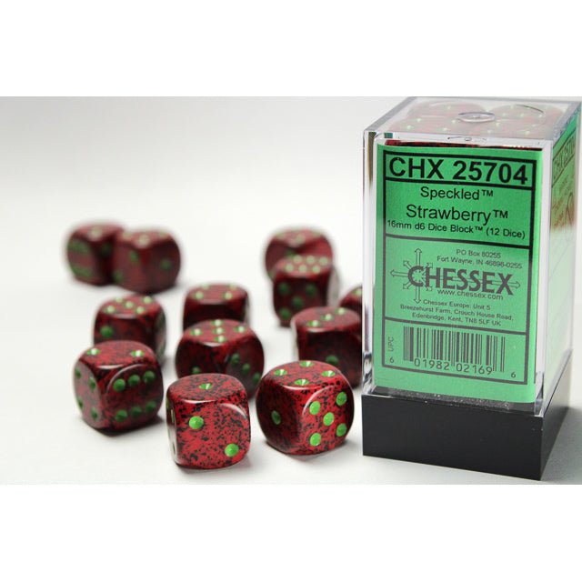 CHX 25704 Speckled Strawberry (16mm D6 12-Dice Set)