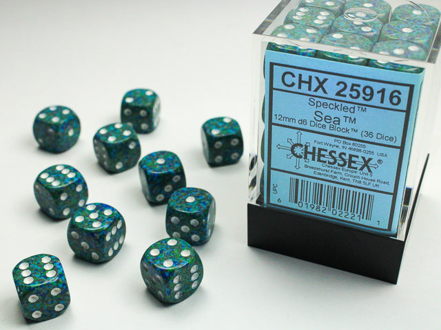 CHX 25916 Speckled Sea (12mm D6 36-Dice Set)