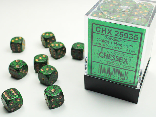 CHX 25935 Speckled Golden Recon (12mm D6 36-Dice Set)