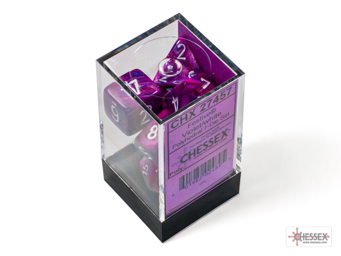 CHX 27457 Festive Violet/white (Polyhedral 7-Die Set)
