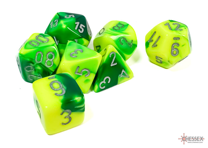 CHX 26454 Gemini Green-Yellow/silver (Polyhedral 7-Die Set)