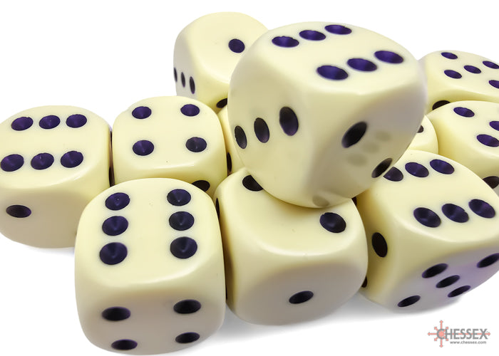 CHX 25662 Opaque Pastel Yellow/black (16mm D6 12-Dice Set)