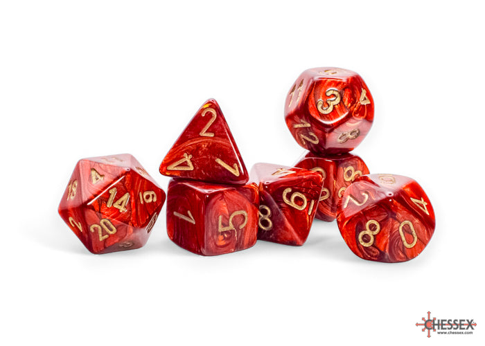 CHX 22414 Scarab Mega-hedral Scarlet/gold (Polyhedral 7-Die Set)