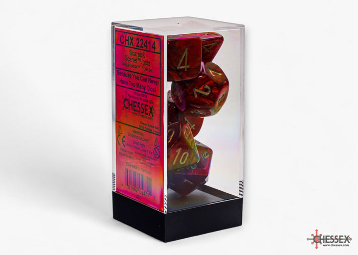 CHX 22414 Scarab Mega-hedral Scarlet/gold (Polyhedral 7-Die Set)