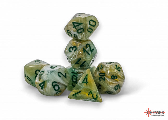 CHX 22409 Marble Mega-hedral Green/dark green (Polyhedral 7-Die Set)