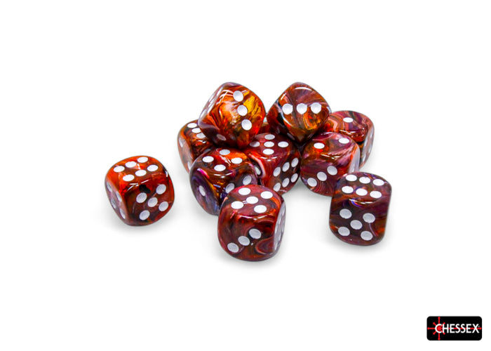 CHX 27743 Festive Symphony/white (16mm D6 12-Dice Set)