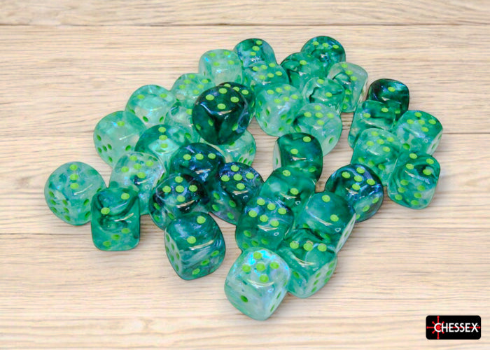 CHX 27995 Borealis Kelp/light green Luminary (12mm D6 36-Dice Set)