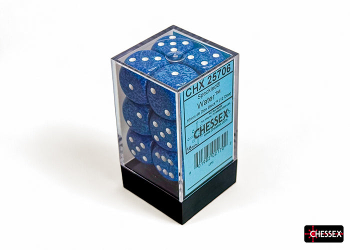 CHX 25706 Speckled Water (16mm D6 12-Dice Set)