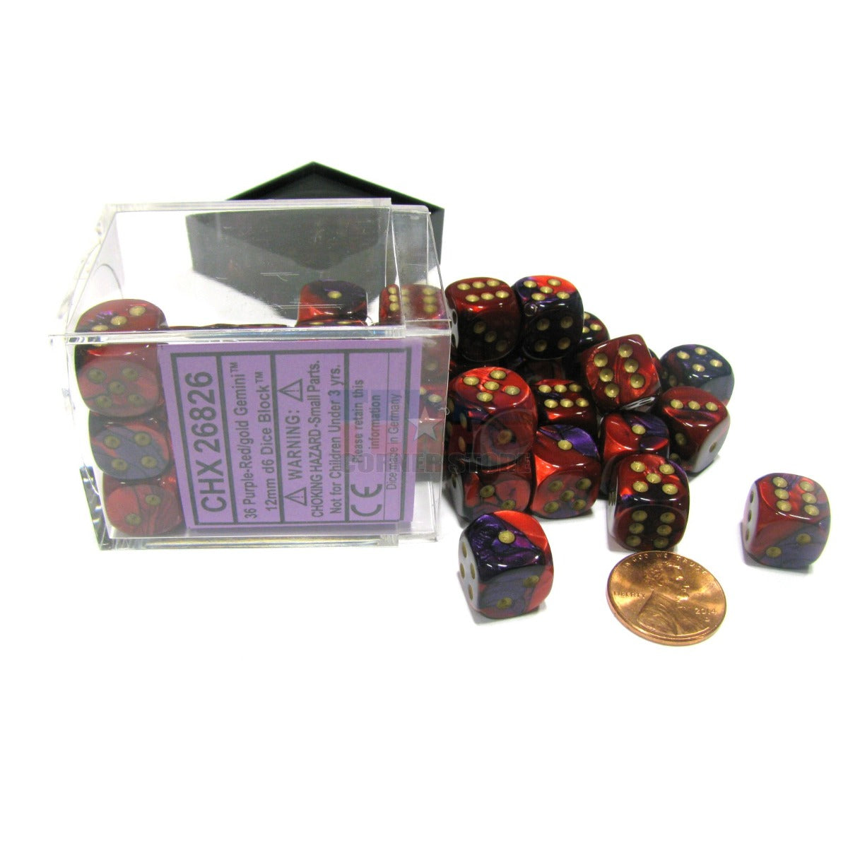 CHX 26826 Gemini Purple-Red/gold (12mm D6 36-Dice Set)