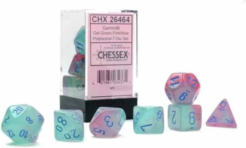 CHX 26464 Gemini Gel Green-Pink/blue (Polyhedral 7-Die Set)