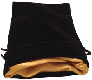 MDG Small Velvet Dice Bag - Black w/ Gold Satin