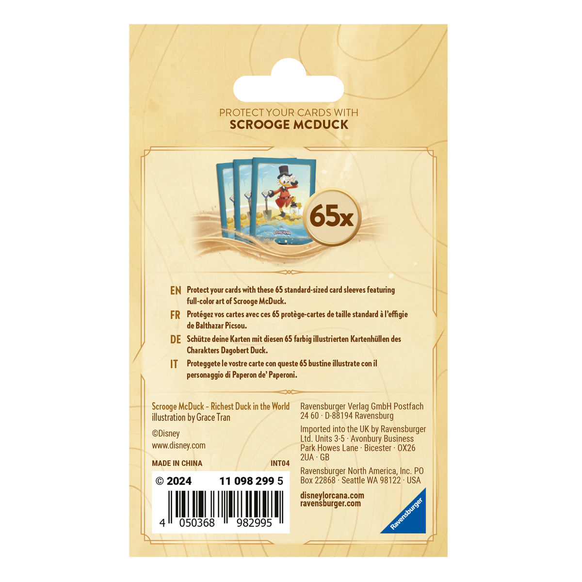 Disney Lorcana TCG: Card Sleeves - Scrooge McDuck, Richest Duck in the World