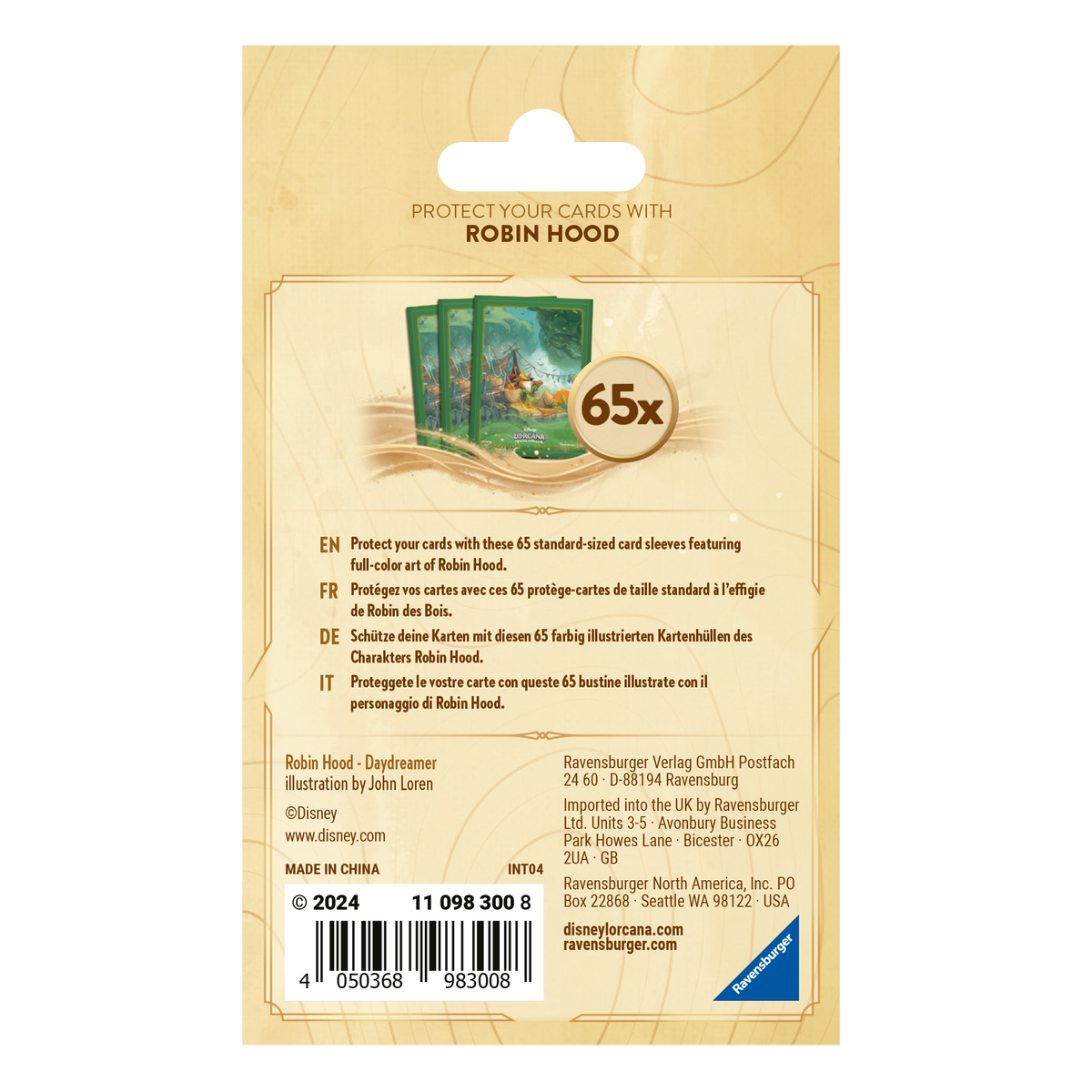 Disney Lorcana TCG: Card Sleeves - Robin Hood, Daydreamer