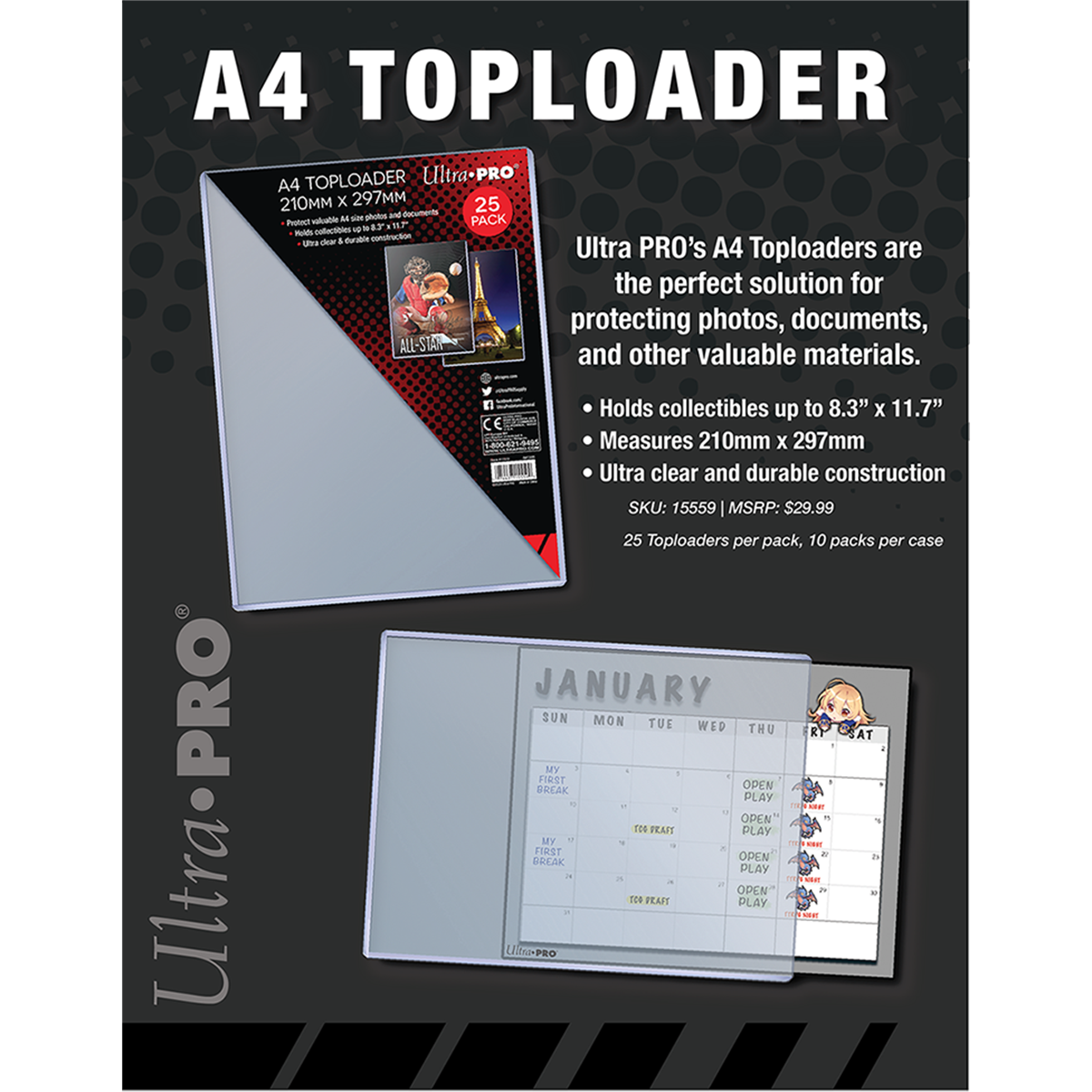 ULTRA PRO Toploaders - 210mm x 297mm - A4 (each)
