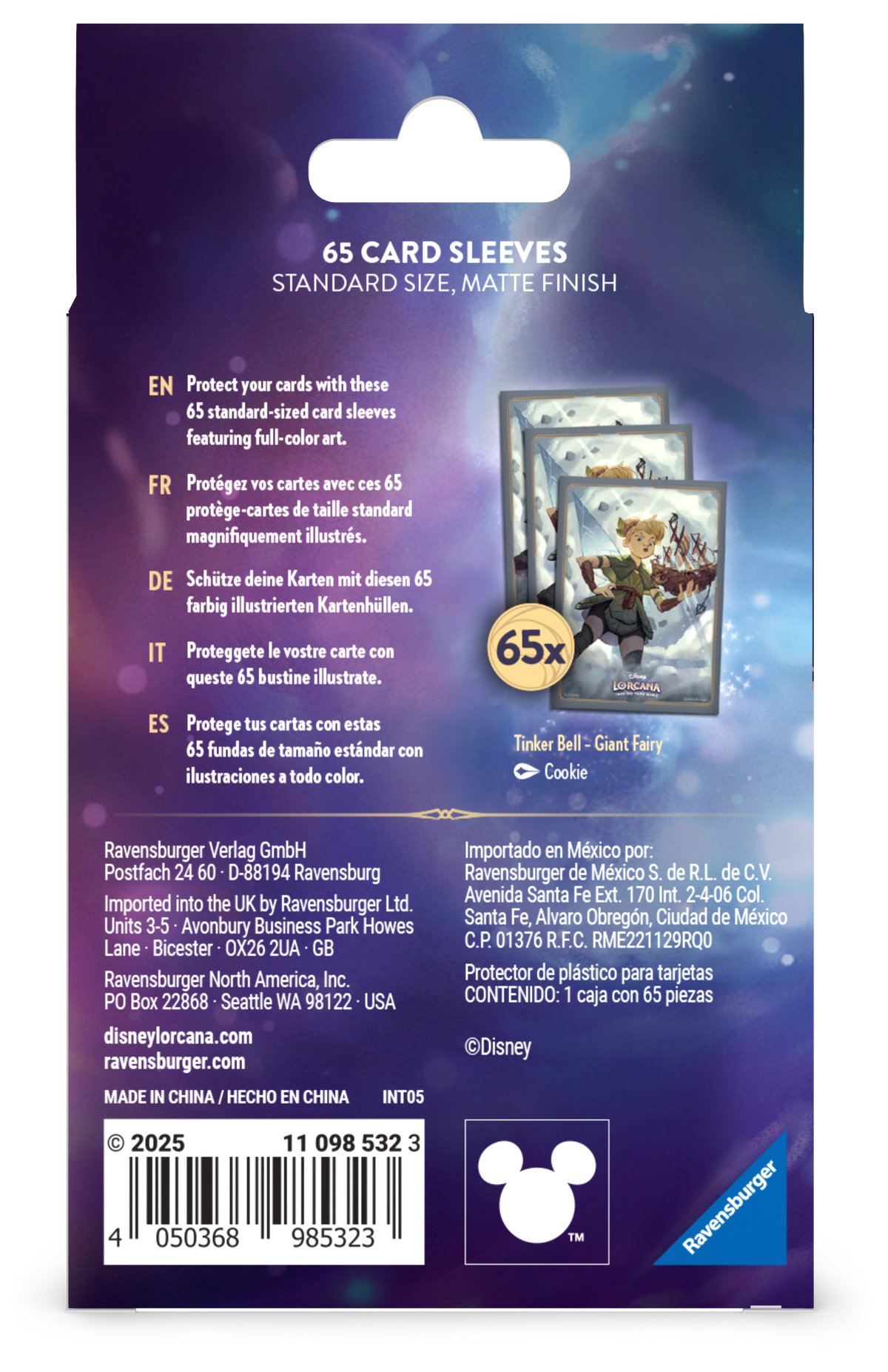 Disney Lorcana TCG: Card Sleeves - Tinker Bell, Giant Fairy