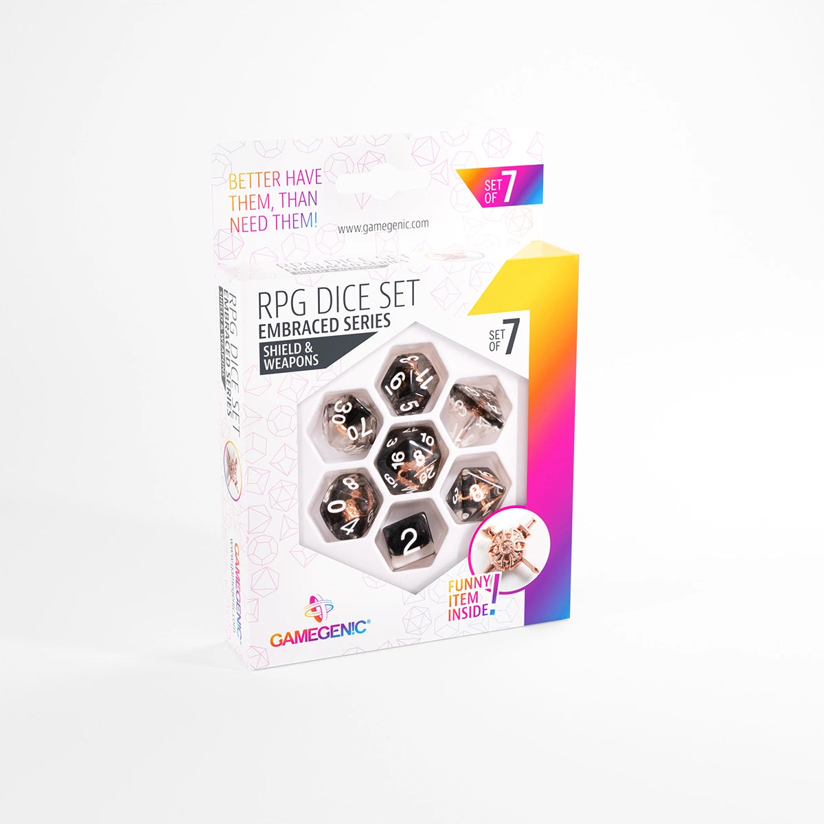 Gamegenic RPG Dice Set - Embraced Series - Shield & Weapons