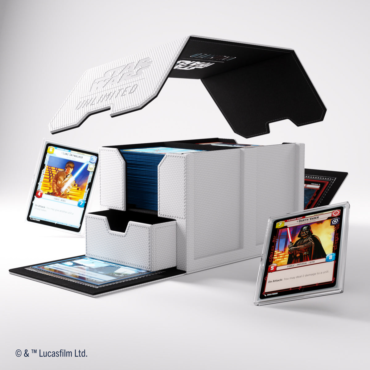 Gamegenic Star Wars: Unlimited Double Deck Pod Premium Deck Box - White / Black