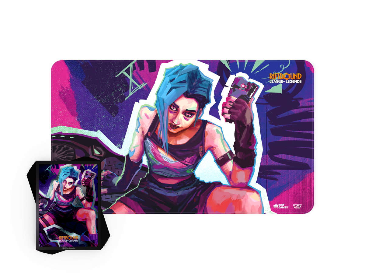 Riftbound League of Legends TCG: Playmat & Card Sleeves Combo - Jinx