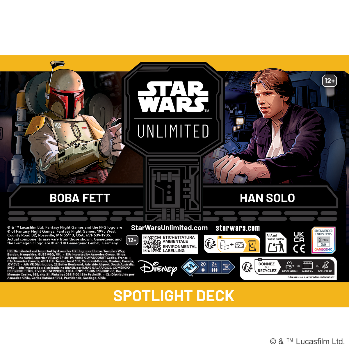 Star Wars Unlimited: Jump to Lightspeed - Spotlight Deck Pair: Han Solo & Boba Fett