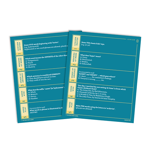 League of the Lexicon - Junior Expansion