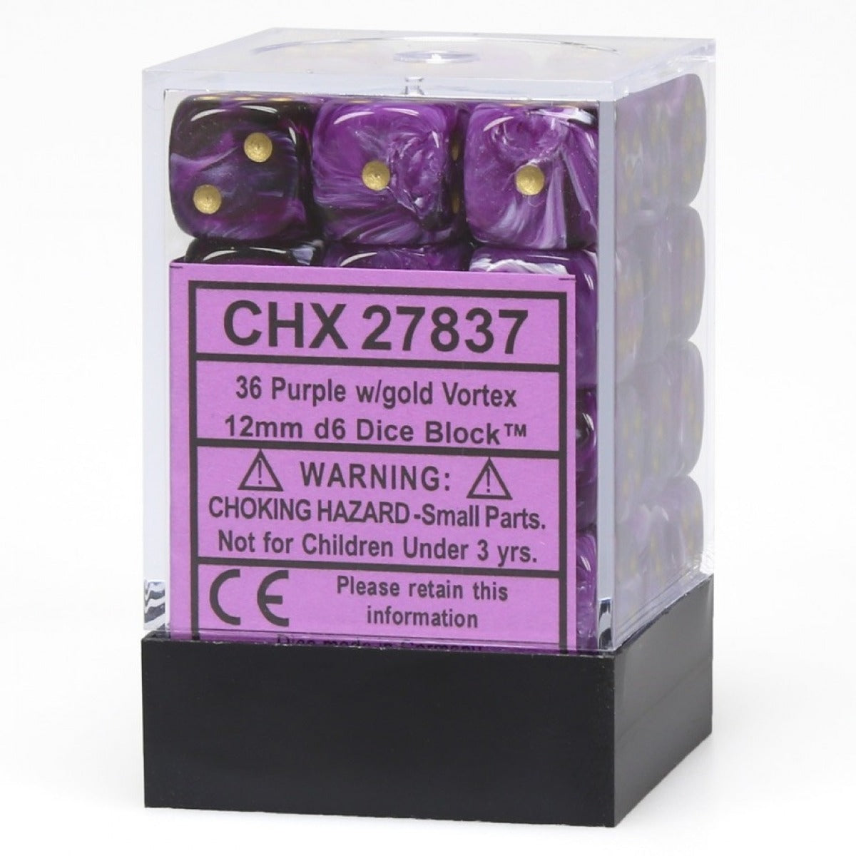 CHX 27837 Vortex Purple/gold (12mm D6 36-Dice Set)