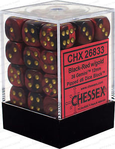 CHX 26833 Gemini Black-Red/gold (12mm D6 36-Dice Set)