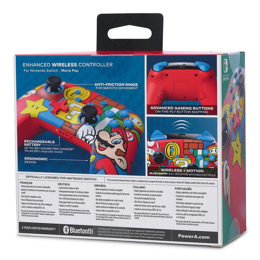 PowerA Enhanced Wireless Controller for Nintendo Switch - Mario Pop Art