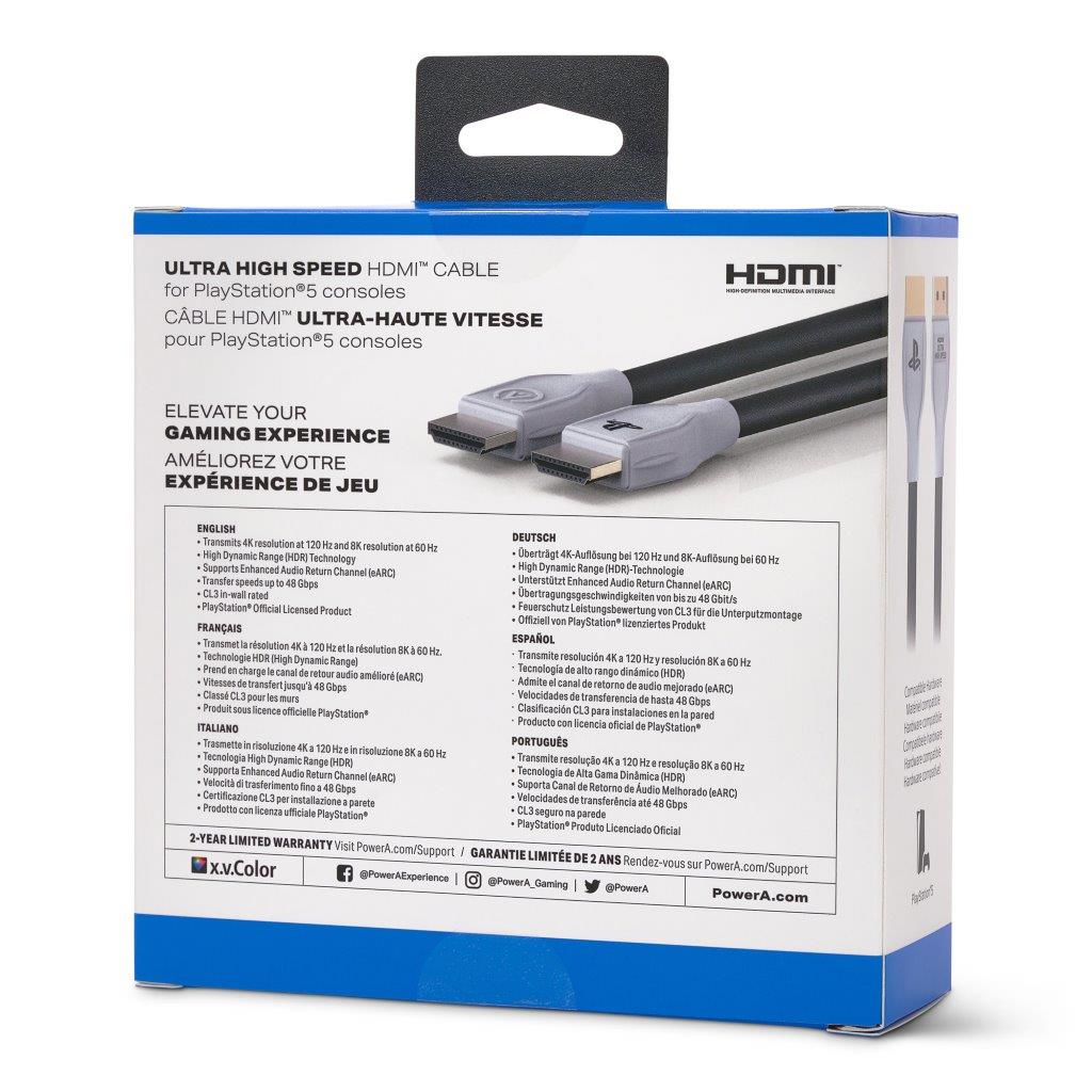 PowerA Ultra High Speed HDMI 2.1 Cable for PlayStation 5