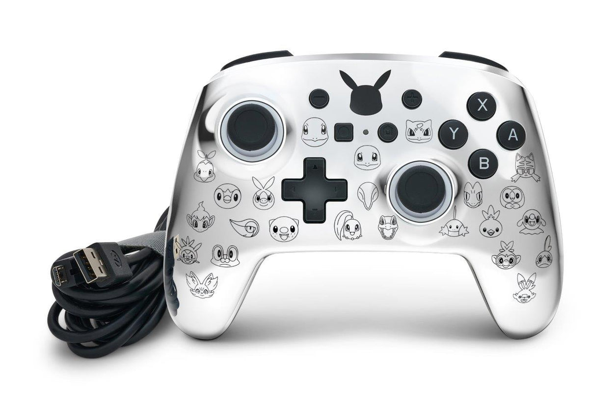 PowerA Enhanced Wired Controller for Nintendo Switch - Pikachu Black & Silver