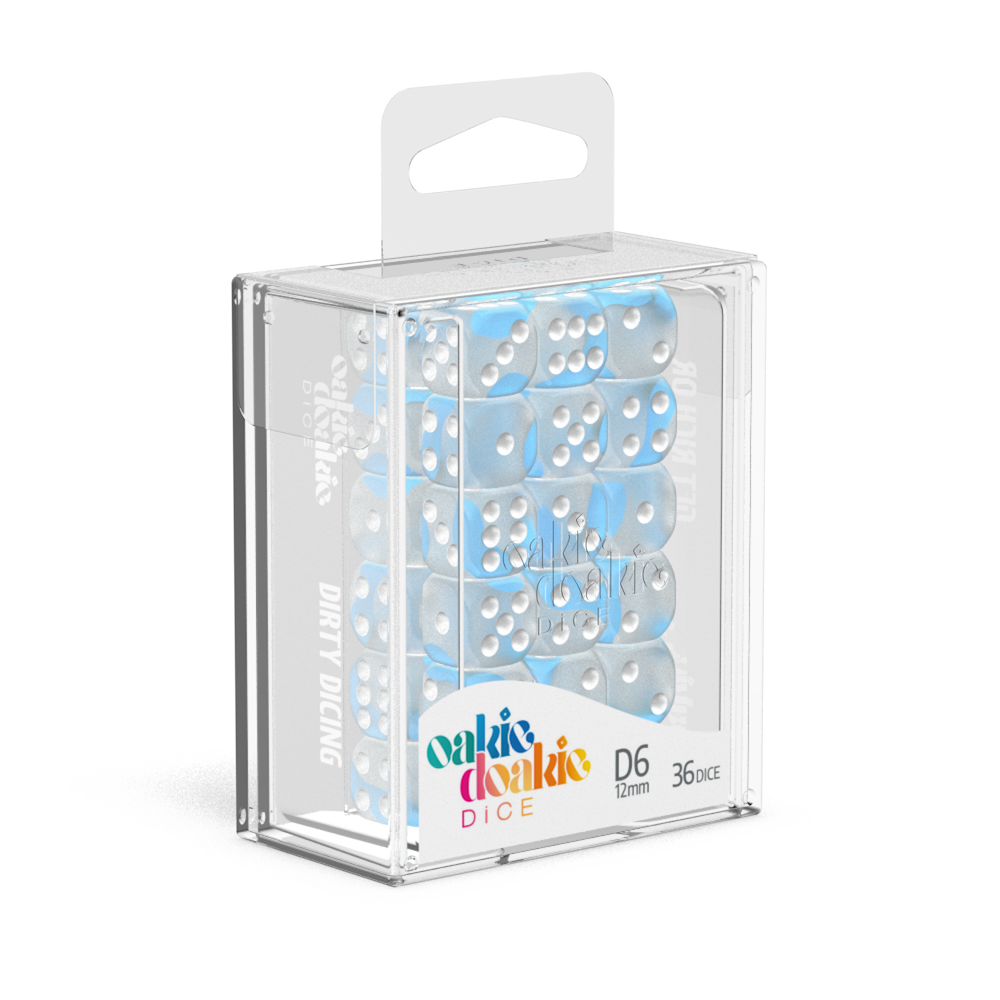 Oakie Doakie Dice Glow In The Dark - Arctic 12mm D6 Set Of 36