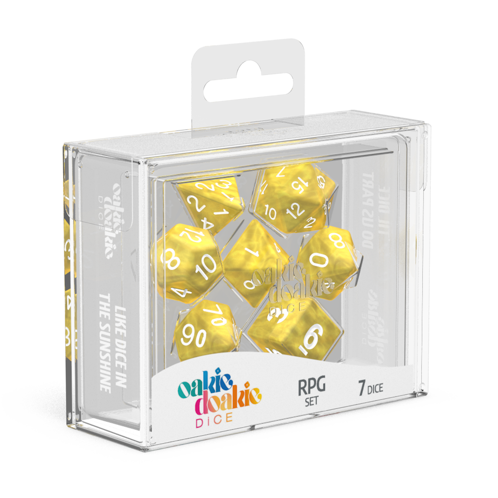 Oakie Doakie Dice Marble - Yellow RPG Dice Set