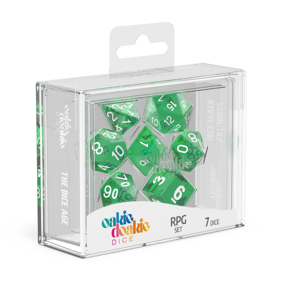 Oakie Doakie Dice Translucent - Green RPG Dice Set