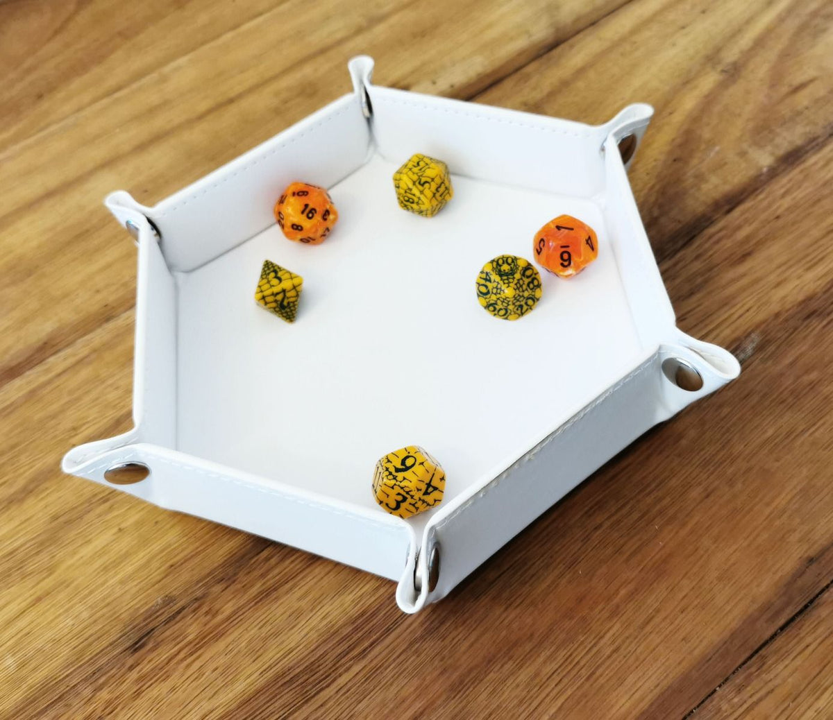 Hex Dice Tray 6" - White (LPG Essentials)
