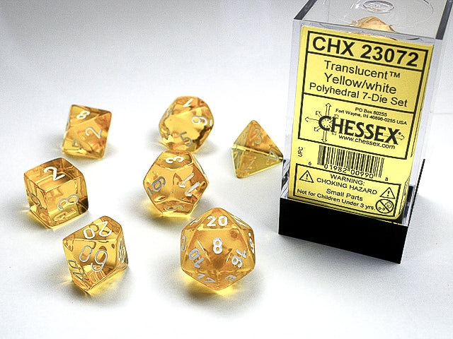 CHX 23072 Translucent Yellow/white (Polyhedral 7-Die Set)