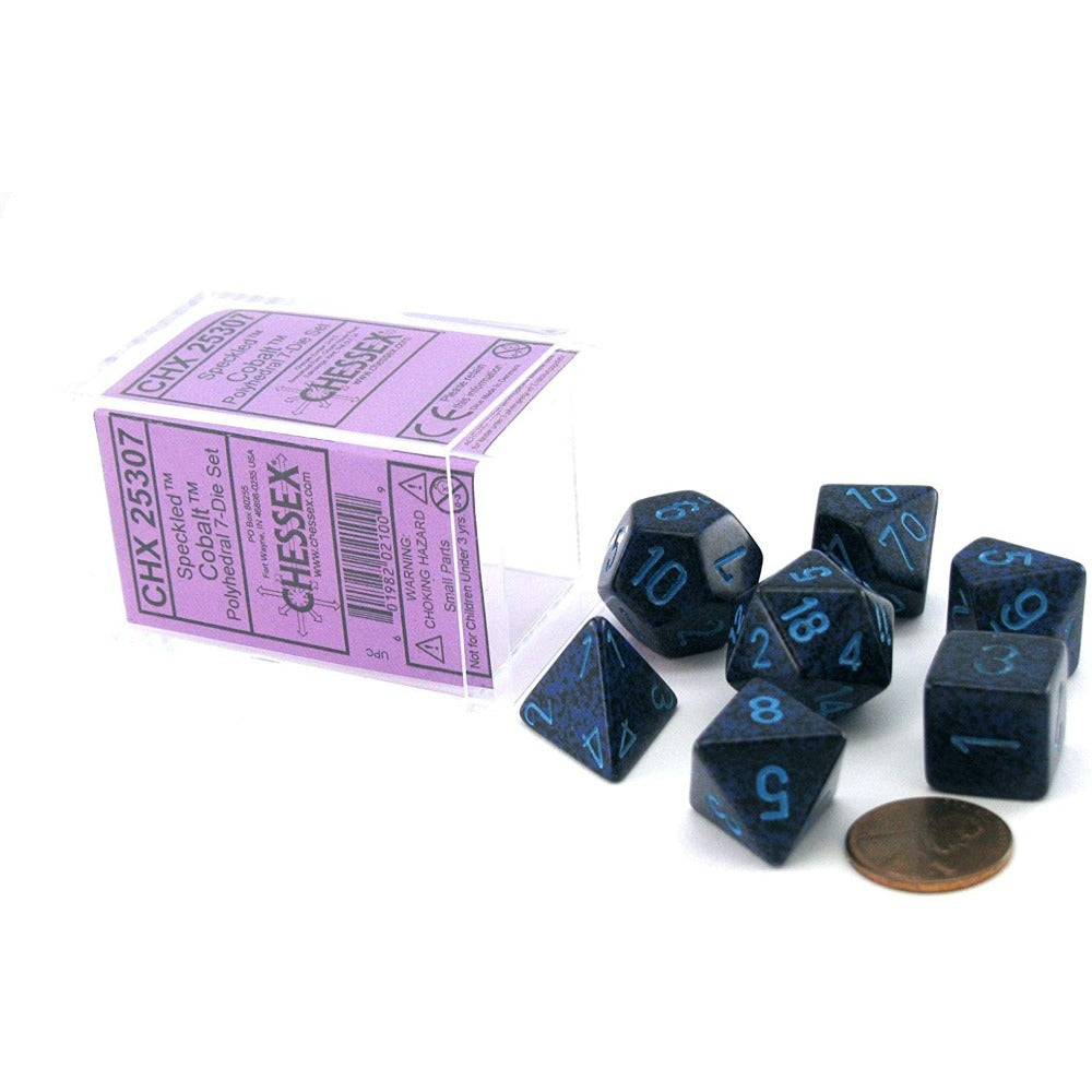 CHX 25307 Speckled Cobalt Polyhedral 7-Die Set