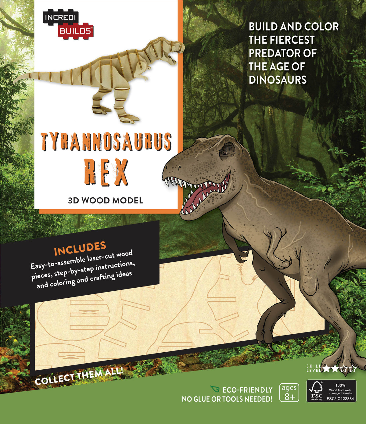 Incredibuilds Tyrannosaurus Rex 3D Wood Model