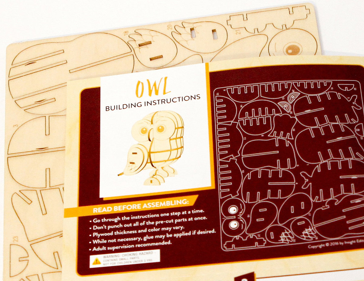 Incredibuilds Owl 3D Wood Model