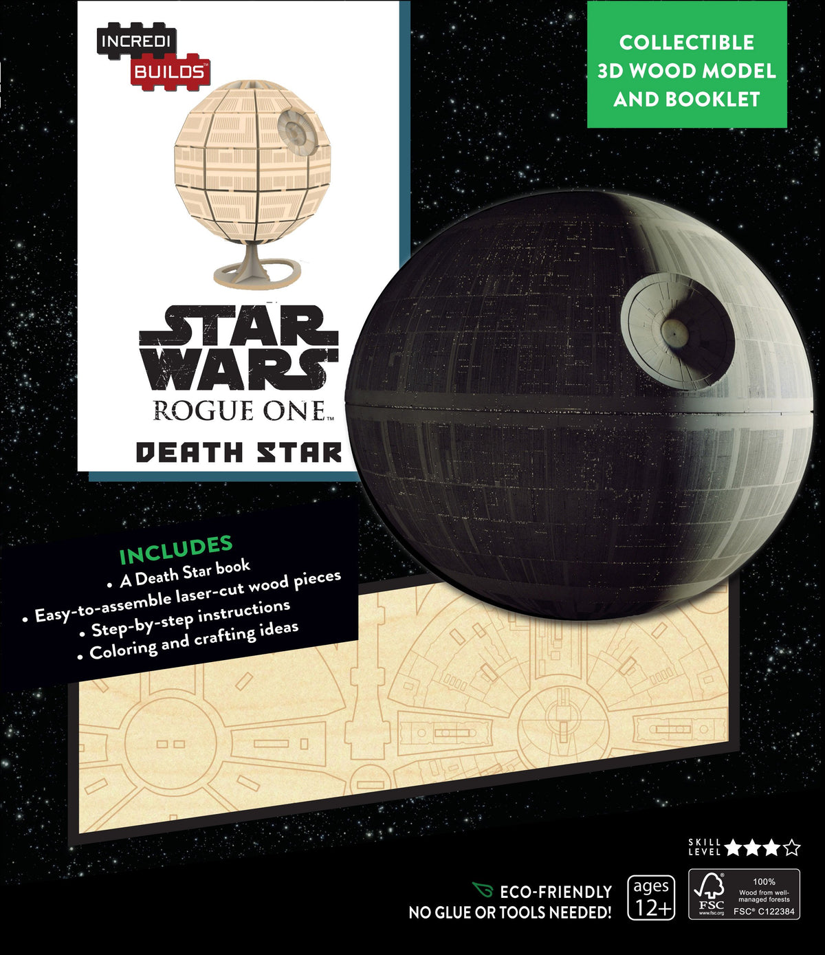 Incredibuilds Star Wars Rogue One Death Star 3D Wood Model