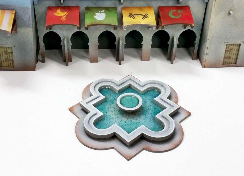 Miniature Scenery - Oasis Fountain With Barrels