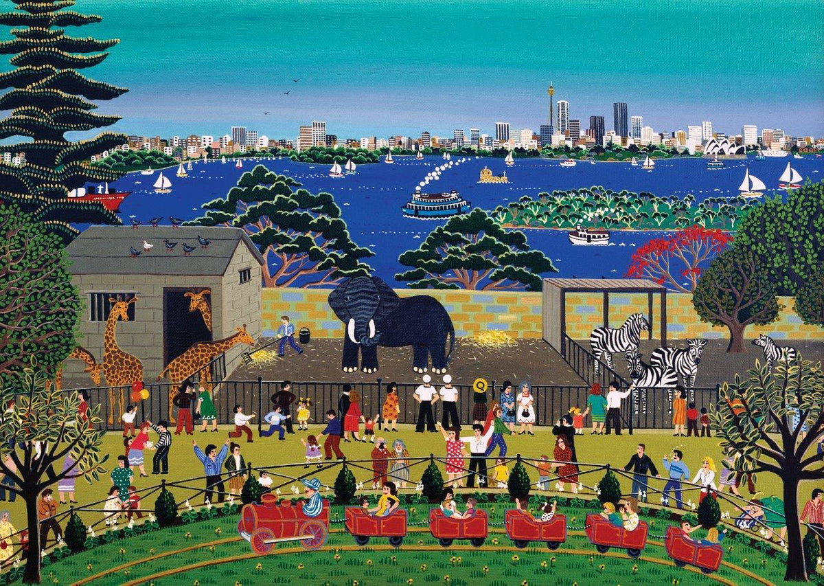 Blue Opal Narelle Wildman Trains at the Zoo 1000pc Puzzle