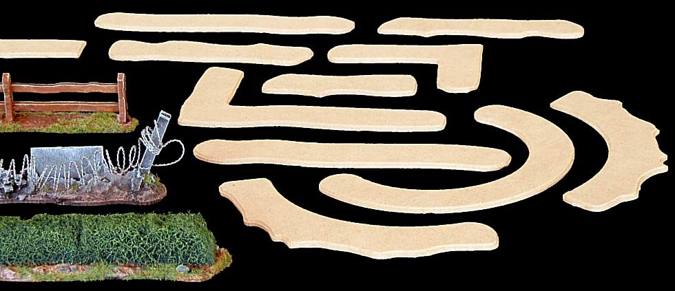 Miniature Scenery - Wall And Barricade Bases