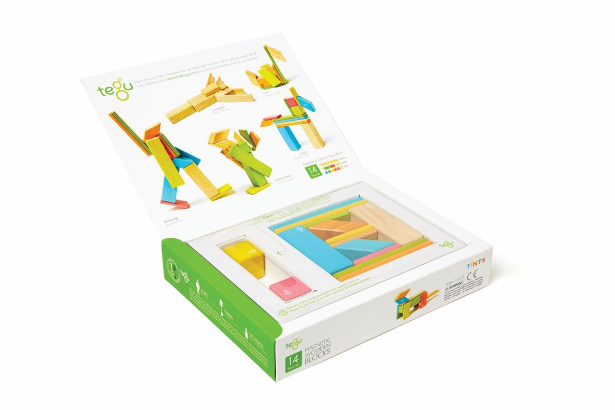 Tegu Magnetic Wooden Blocks - Classics 14 Pieces