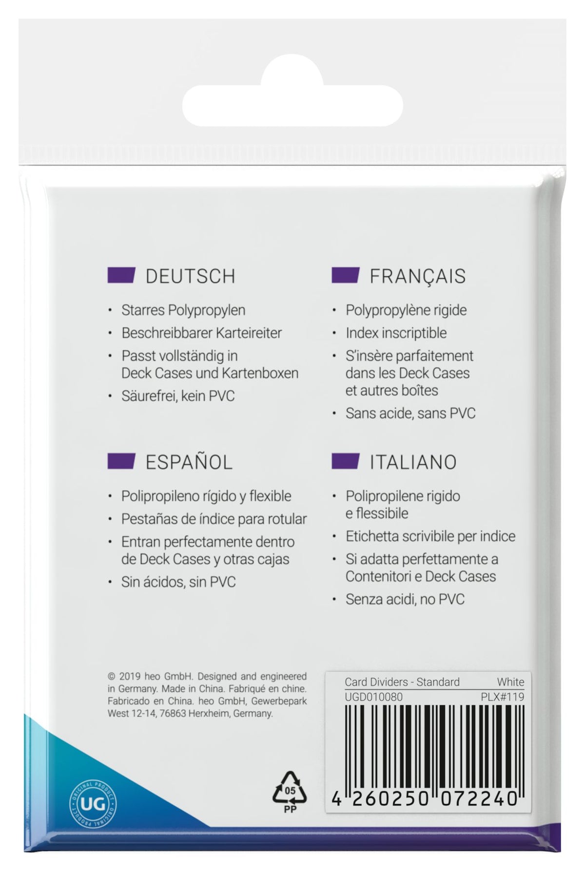 Ultimate Guard Card Dividers - White - Standard-Size (10)