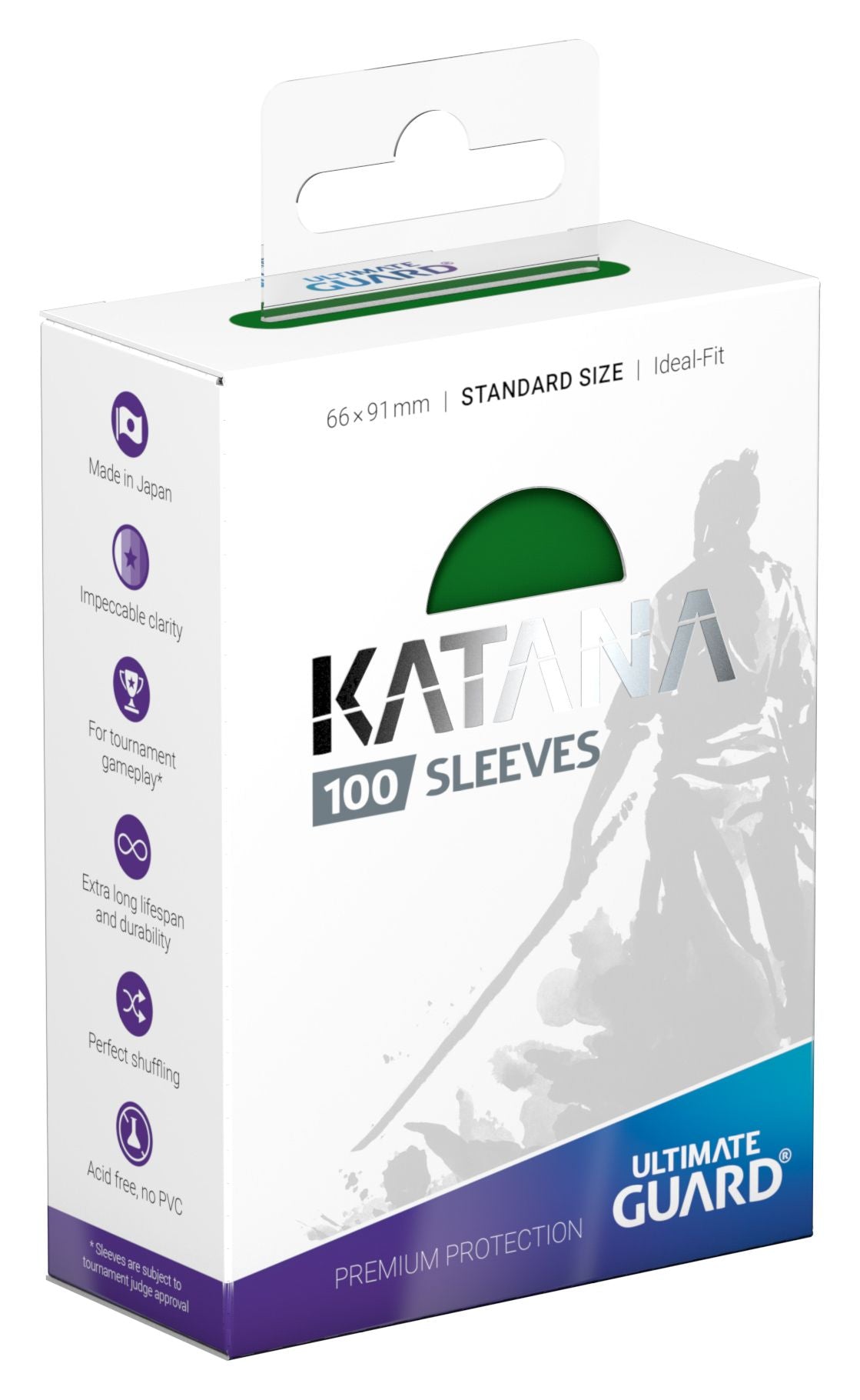 Ultimate Guard Katana Sleeves - Green - Standard-Size (100 Sleeves)