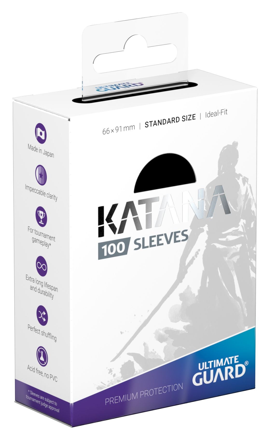 Ultimate Guard Katana Sleeves - Black - Standard-Size (100 Sleeves)