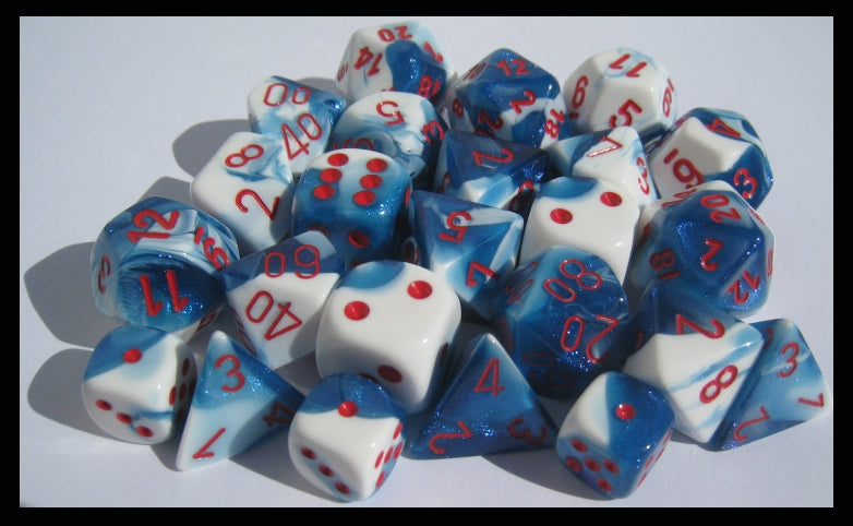CHX 26457 Gemini Astral Blue-White/red (Polyhedral 7-Die Set)