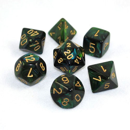 CHX 27415 Scarab Jade/gold (Polyhedral 7-Die Set)