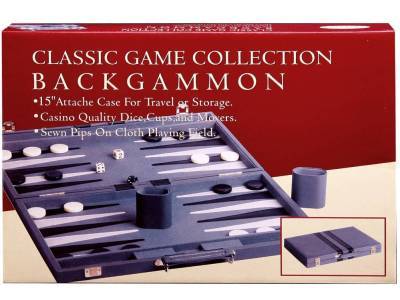 Backgammon - 15" Vinyl Attache Case Set (Hansen)