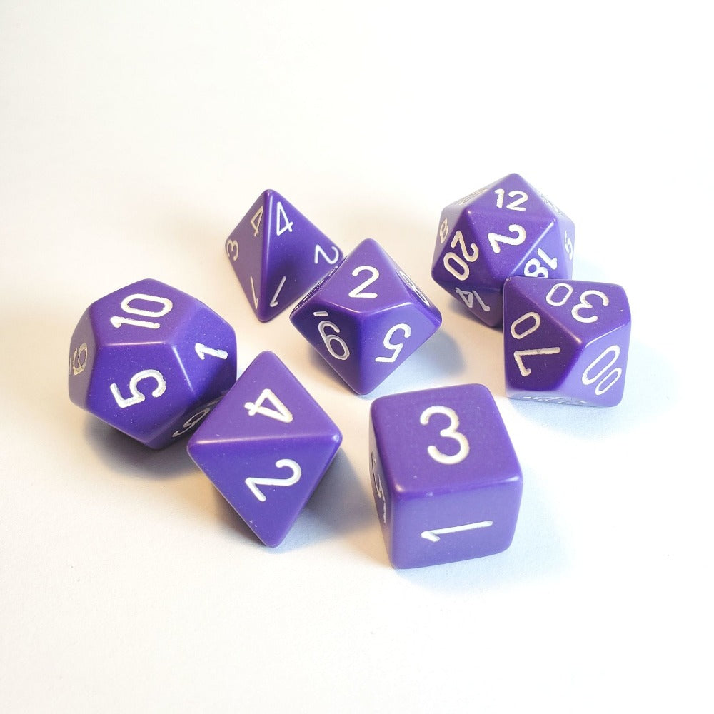 CHX 25407 Opaque Purple/white (Polyhedral 7-Die Set)