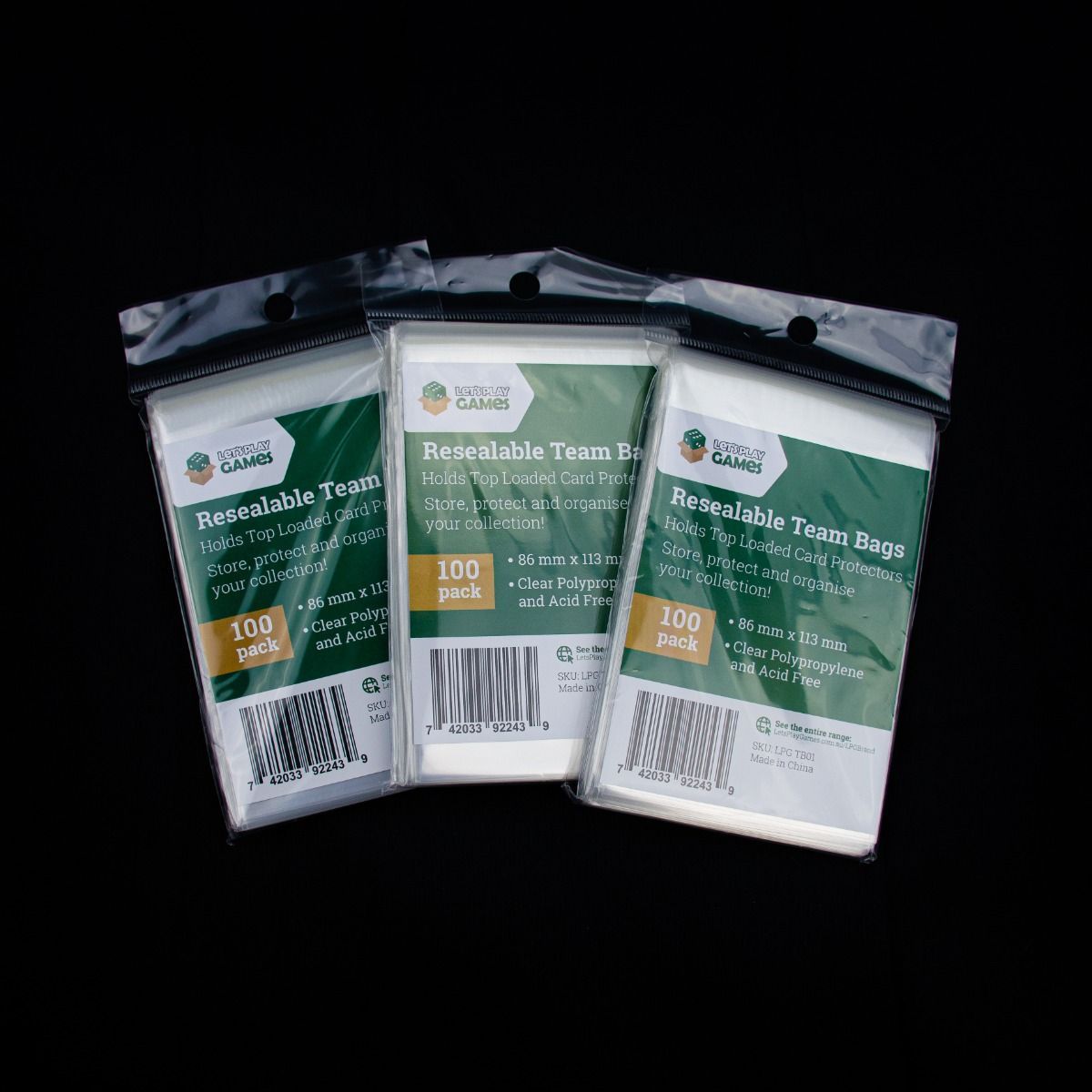 Resealable Team Bags (100) - 86mm x 113mm (Lets Play Games)
